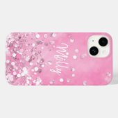 Glitzer aus Baumwolle niedlich rosa gürtlich Case-Mate iPhone Hülle (Rückseite (Horizontal))