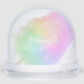 Glitzer aus Cotton Candy Regenbogen sieht niedlich Schneekugeln (Rückseite)