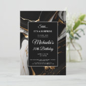 Glitzer aus flüssigem Marmor Einladung (Stehend Vorderseite)