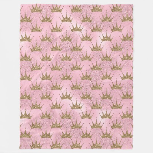 Glitzer aus Gold und Rosa Fleecedecke (Vorderseite)