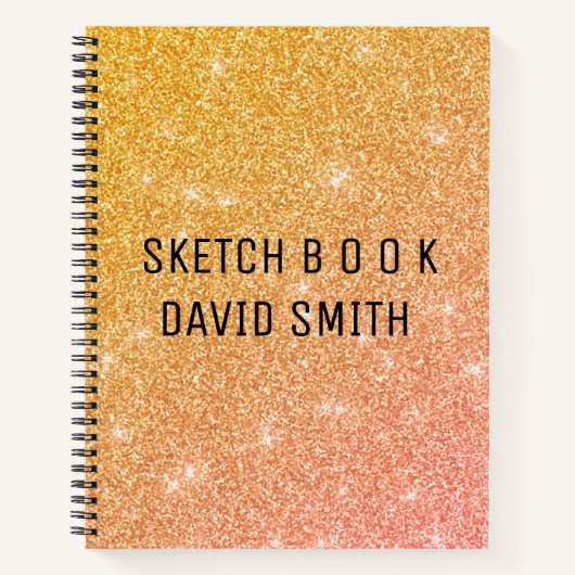 Glitzer aus Gold und Rosa Notizblock (Vorderseite)