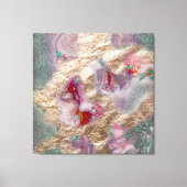 Glitzer aus Goldfolie Flüssiger Marmor Paint Mix A Leinwanddruck (Vorderseite)