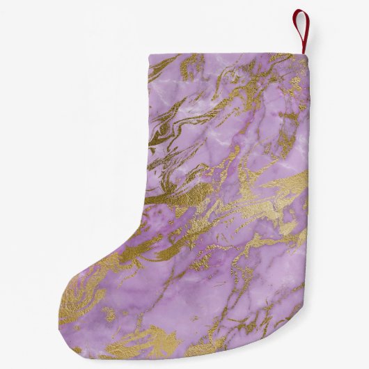 Glitzer aus lila- und Goldmarmor und Monogramm aus Kleiner Weihnachtsstrumpf (Rückseite)