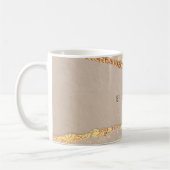 Glitzer aus Marmor, beige Goldmonogramm Kaffeetasse (Links)