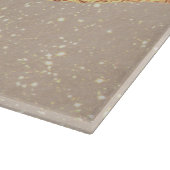Glitzer aus Marmor, beige Goldmonogramm Schneidebrett (Ecke)