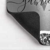 Glitzer aus Metall und Silber Mousepad (Ecke)