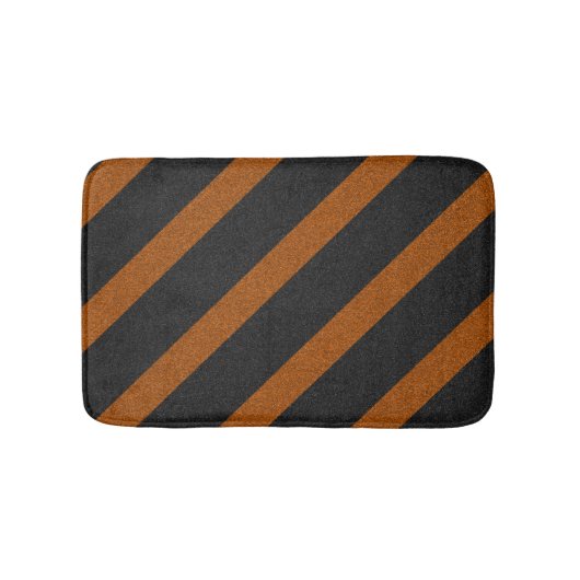 Glitzer aus Orange und Schwarz Streifen Badematte (Vorderseite)