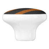 Glitzer aus Orange und Schwarz Streifen Keramikknauf (Seitenansicht)