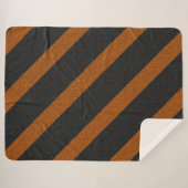 Glitzer aus Orange und Schwarz Streifen Sherpadecke (Vorderseite (Horizontal))