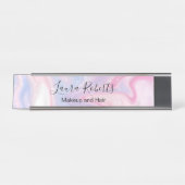 Glitzer aus rosa Marmor Schreibtischnamensplakette (Vorderseite )