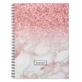 Glitzer aus Rose und Marmor Notizblock (Vorderseite)