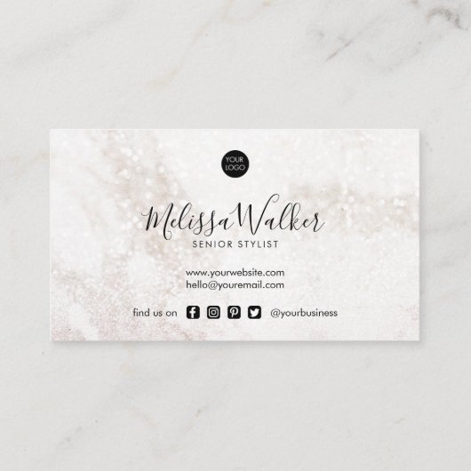 Glitzer aus Rosenholz mit Goldrahmen Visitenkarte (Rückseite)