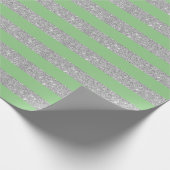 Glitzer aus Sage Green und Silver Geschenkpapier (Ecke)
