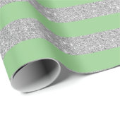 Glitzer aus Sage Green und Silver Geschenkpapier (Rolleneckpunkt)