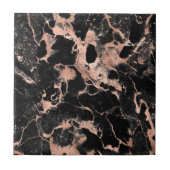Glitzer aus schwarzem Marmor Rose Gold Fliese (Vorderseite)
