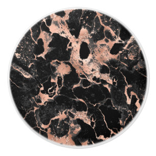 Glitzer aus schwarzem Marmor Rose Gold Keramikknauf
