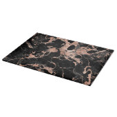 Glitzer aus schwarzem Marmor Rose Gold Schneidebrett (Ecke)