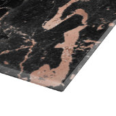 Glitzer aus schwarzem Marmor Rose Gold Schneidebrett (Ecke)