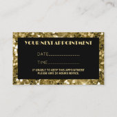 Glitzer aus schwarzem und goldfarbenem Nagel Manik Terminkarte (Rückseite)