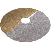 Glitzer aus Silber und Gold Polyester Weihnachtsbaumdecke (Schrägansicht)