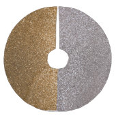 Glitzer aus Silber und Gold Polyester Weihnachtsbaumdecke (Vorderseite)