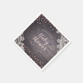 Glitzer aus Spitzenholz rustikale Babydusche Serviette (Ecke)