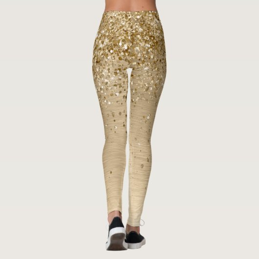 Glitzer aus vergoldetem Metall Leggings (Rückseite)
