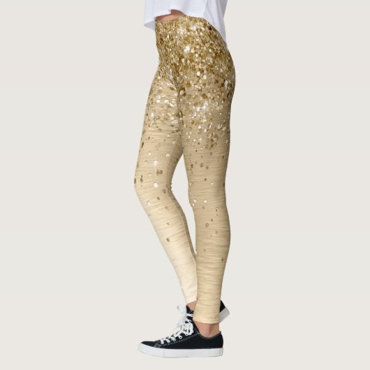 Glitzer aus vergoldetem Metall Leggings (Links)