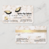 Glitzer aus weißem Marmor Lashes Credit Visitenkarte (Vorne/Hinten)