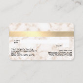 Glitzer aus weißem Marmor Lashes Credit Visitenkarte (Rückseite)