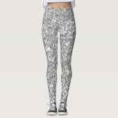 Glitzer aus weißem und grauem Mosaik Leggings (Vorderseite)