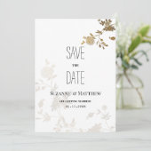 Glitzer aus Weißgold Save the Date Einladung (Stehend Vorderseite)