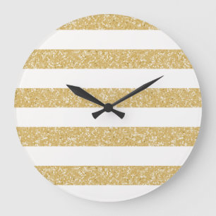 Glitzer-Aussehen Streifen Wall Clock Große Wanduhr