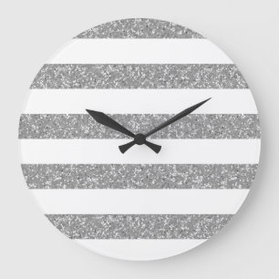 Glitzer-Aussehen Streifen Wall Clock Große Wanduhr