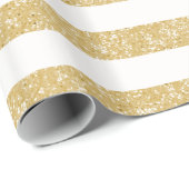 Glitzer-Aussehen-Streifenumrandungspapier Geschenkpapier (Rolleneckpunkt)