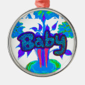 Glitzer Baby Hakuna Matata gifts.pnng Silbernes Ornament (Vorne)