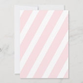 Glitzer Babydusche Einladung - Rosa Streifen (Rückseite)