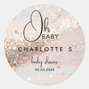 Glitzer Babydusche Runder Aufkleber