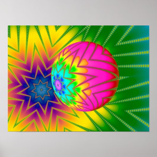 Glitzer Ball Fraktal Poster (Vorne)