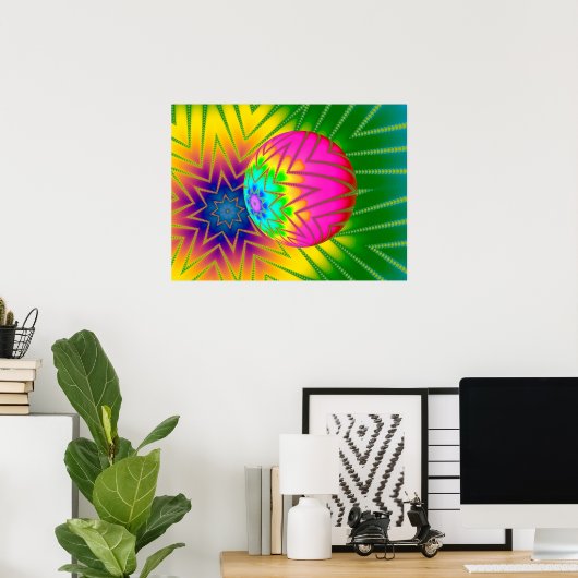 Glitzer Ball Fraktal Poster (Heimbüro)