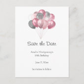 Glitzer Ballon Bunch Pink und Silber Ankündigungspostkarte (Vorderseite)