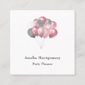 Glitzer Ballon Bunch Pink und Silber Quadratische Visitenkarte (Vorderseite)