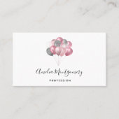 Glitzer Ballon Bunch Pink und Silber Visitenkarte (Vorderseite)