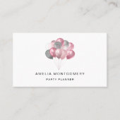 Glitzer Ballon Bunch Pink und Silber Visitenkarte (Vorderseite)