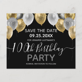 Glitzer Balloons 100. Geburtstag Save the Date