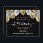 Glitzer Balloons 40. Geburtstagsfeier Party Einlad<br><div class="desc">Elegante Imitate Silber und Gold Glitzer Ballons an der oberen Grenze. Alle Texte sind individuell einstellbar und lassen sich für Ihr eigenes Party leicht ändern. Das elegante Design der Geburtstagsgeschenke,  jedes Jahr,  das Alter kann verändert werden</div>