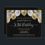 Glitzer Balloons 50. Geburtstagsparty Einladung<br><div class="desc">Elegante Imitate Silber und Gold Glitzer Ballons an der oberen Grenze. Alle Texte sind individuell einstellbar und lassen sich für Ihr eigenes Party leicht ändern. Das elegante Design der Geburtstagsgeschenke,  jedes Jahr,  das Alter kann verändert werden</div>