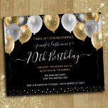 Glitzer Balloons 70. Geburtstagsparty Einladung<br><div class="desc">Elegante Imitate Silber und Gold Glitzer Ballons an der oberen Grenze. Alle Texte sind individuell einstellbar und lassen sich für Ihr eigenes Party leicht ändern. Das elegante Design der Geburtstagsgeschenke,  jedes Jahr,  das Alter kann verändert werden</div>