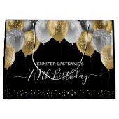 Glitzer Balloons 70. Geburtstagsparty Große Geschenktüte (Vorderseite)