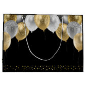 Glitzer Balloons 80. Geburtstagsparty Große Geschenktüte (Rückseite)